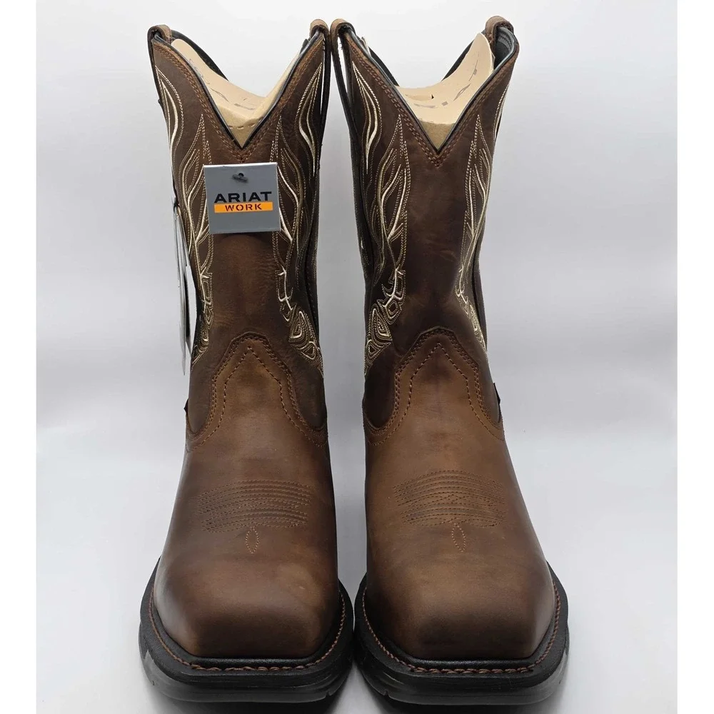 Ariat WorkHog XT Phoenix Carbon Toe Pull On Work Boots Men's 12 EE Brown NWT